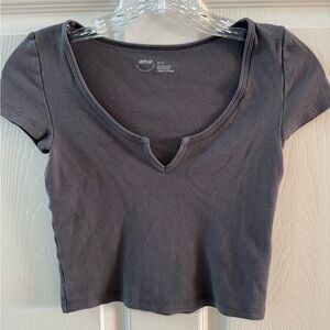 Aerie Gray Cropped Tee